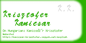 krisztofer kanicsar business card